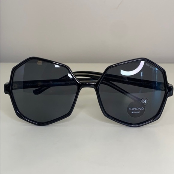 NEW Komono Sunglasses Bonnie Black Transparent Geometric UV 400 - Picture 8 of 14